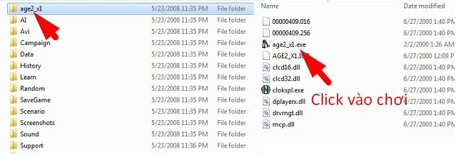 Mở file [age2_x1.exe] để bắt đầu trò chơi
