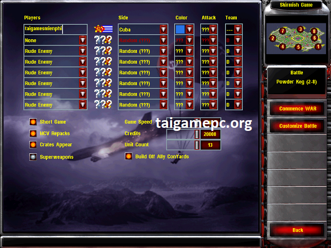 GIao diện bên trong Red Alert 2 Yuri Revenge