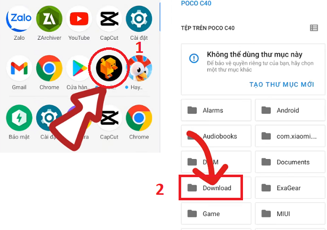 Mở ứng dung DuckStation và truy cập vào tệp Download