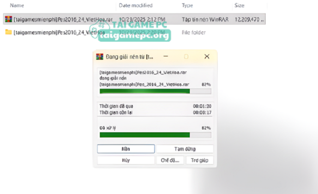 Giải nén file vừa tải về 