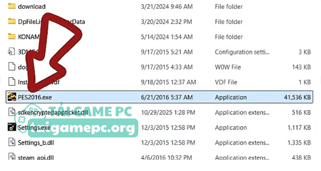 Mở [PES2016.exe] để bắt đầu trò chơi
